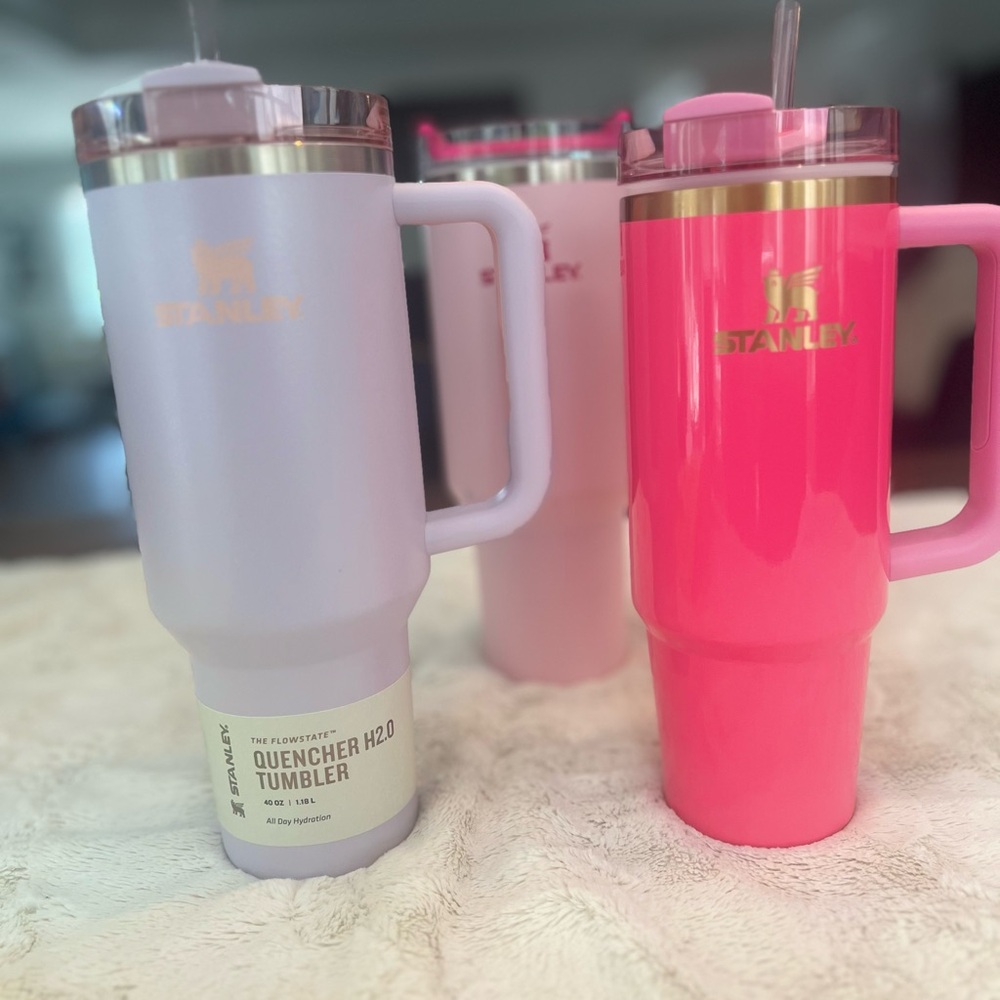 Stanley pink parade 30 oz and Stanley Nordstrom exclusive orchid shimmer 40